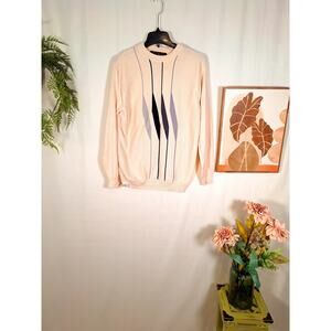 Protege Collection Men's Cream Silk Sweater Size Large